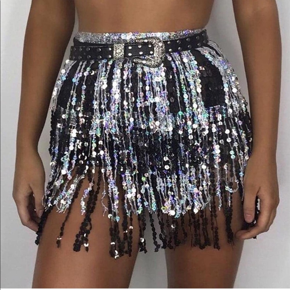 Sequin Wrap Skirt